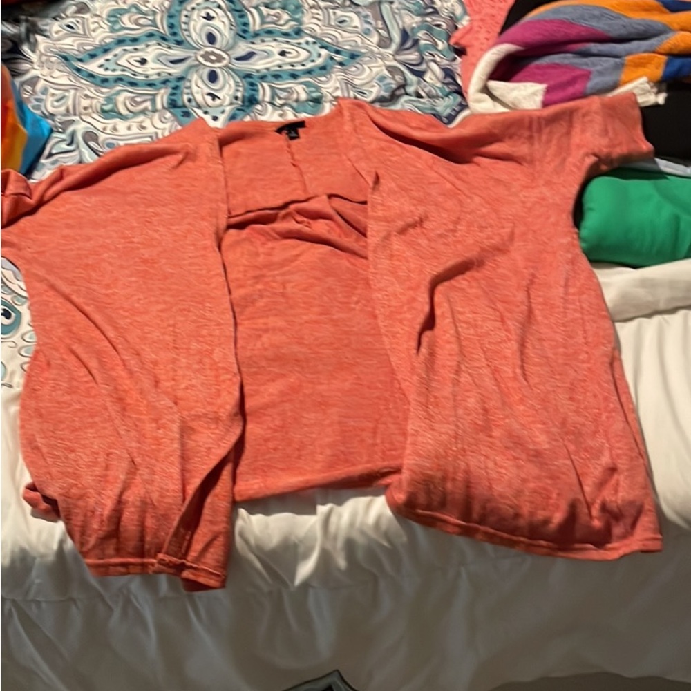 Torrid Coral Open-Front Cardigan